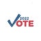 2022 Midterm Elections Design w Red White and Blue Vote Icon