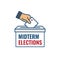 2022 Midterm Elections Design w Red White and Blue Vote Icon