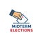 2022 Midterm Elections Design w Red White and Blue Vote Icon