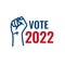 2022 Midterm Elections Design w Red White and Blue Vote Icon