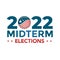 2022 Midterm Elections Design w Red White and Blue Vote Icon