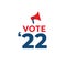 2022 Midterm Elections Design w Red White and Blue Vote Icon