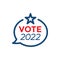 2022 Midterm Elections Design w Red White and Blue Vote Icon