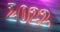 2022 neon sign background new year concept. Happy New Year.