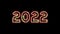 2022 neon text with particles and glittering effect