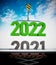 2022 number carried by crane replaces 2021. 3D illustration