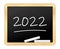 2022. Number written in chalk on a school board. Vector icon.