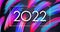 2022 sign on blue and pink brush strokes background