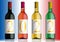 The 2022 vintage is written on four bottles of wines of different colors.