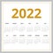 2022 Year Golden Calendar