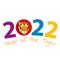 2022 year of the Tiger, number 2022 with head of a Tiger