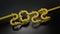 2022 Yellow Metal Pipe Lettering On Black Background 3d Illustration. Start of New Year In Plumbing.