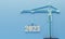 2023 3d number on a crane on a blue background, HAPPY 2023 NEW YEAR for a construction site, Vision for next YEAR background. 3d