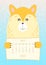 2023 april calendar, cute corgi dog animal holding a monthly calendar sheet