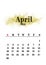 2023 April monthly calendar