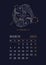 2023 Astrology wall monthly calendar with Pisces zodiac sign