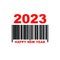 2023. Barcode. Isolated on white background. Business. Trade. Design element. Holidays.