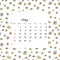 2023 Calendar for May. Vector illustration of month calendar on seamless pattern with doodle daisies in cartoon flat