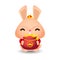 2023 Chinese new year, little rabbit holding bag of gold,  year of the rabbit zodiac of Animal lucks, gong xi fa cai, Cartoon
