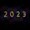 2023 Colourful Happy New Year firework text