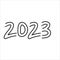 2023 Happy New Year Contour Number Symbol