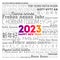 2023 Happy New Year in different languages, celebration word cloud greeting card