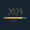 2023 happy new year golden loading progress bar isolated on dark background