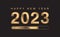 2023 loading. Gold 2023 happy new year isolated on black background. Luxury style. Vector illustration