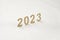 2023 new year numbers on fantasy white background