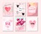 2023 Set of Greeting card  Poster  Flyer  Sale Banner  Voucher  Vector Template Trendy Design with `LOVE` concept  Romance Modern