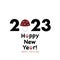 2023 text Mushroom made of paw prints creative cat dog lovers merry christmas happy new year greeting card