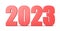 2023 Year Number Text on White