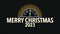 2023 years and Merry Christmas with gold clock on black gradient