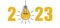 2023 yellow light bulb card decorative, resolution concept, success, innovative business vision, Happy New Year decorative shiny