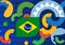 2024 Abstract Conmebol Copa America Colombia Argentina, Brazilian flag. Summer Soccer Game Competition World Brazil pattern vector