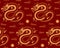 2024 Asian zodiac sign, Chinese dragon gold red seamless pattern.