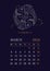 2024 Astrology wall monthly calendar with Pisces zodiac sign
