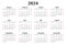 2024 Calendar Vector: Modern, editable, and printable monthly template for English