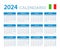 2024 Calendar - vector template graphic illustration - Italian version