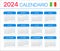 2024 Calendar - vector template graphic illustration - Italian version