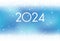 2024 Christmas And New Year’s Greeting Card With Snowflakes On A Blue Abstract Background.