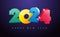 2024 colorful 3D numbers