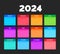 2024 colorful Calendar Desktop Planner Template set. Corporate business wall or desk simple Planner 2024