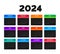 2024 colorful Calendar Desktop Planner Template set. Corporate business wall or desk simple Planner 2024