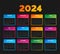 2024 colorful Calendar Desktop Planner Template set. Corporate business wall or desk simple Planner 2024