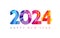 2024 colorful facet new year numbers