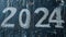 2024 date handwritten in a chalk writing text script on a wooden black chalkboard