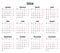 2024 english calendar, horizontal. Week starts monday. Somple vector illustration