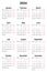 2024 english calendar, vertical. Week starts monday. Somple vector illustration