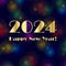2024 gold happy new year with bright fireworks background pattern on black